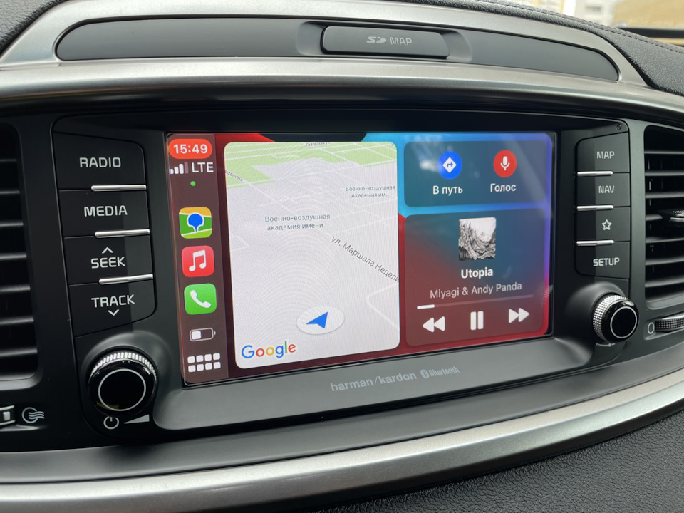 Беспроводной Apple CarPlay — KIA Sorento (3G), 2,2 л, 2018 года