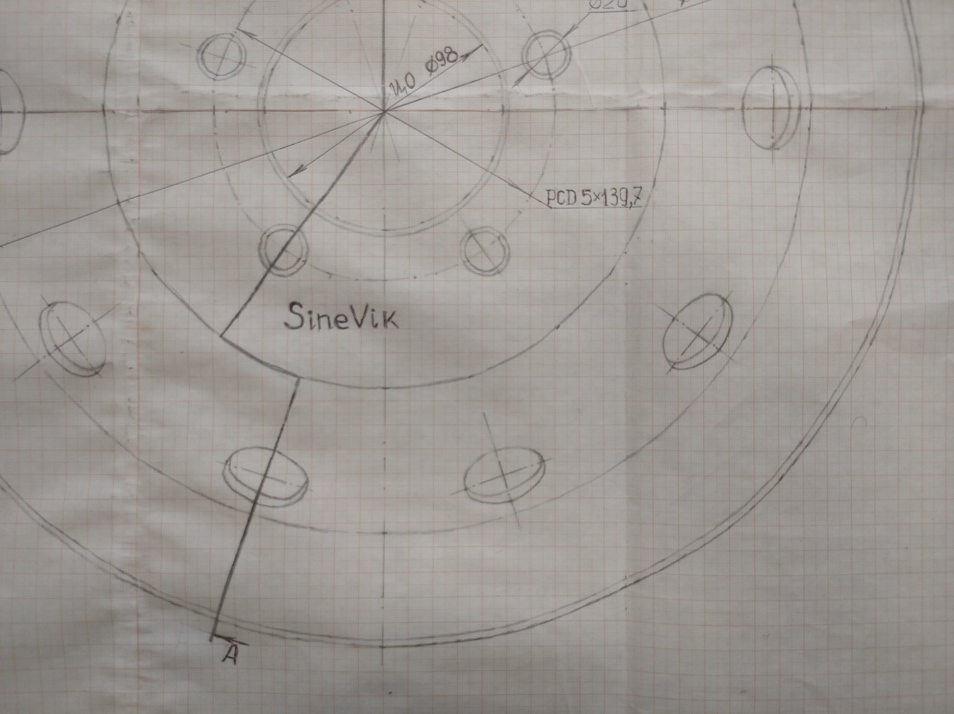 Чертеж колесного диска Нива ВАЗ-2121 5J-16 — Полескин ТП 4х4, 0,7 л ...
