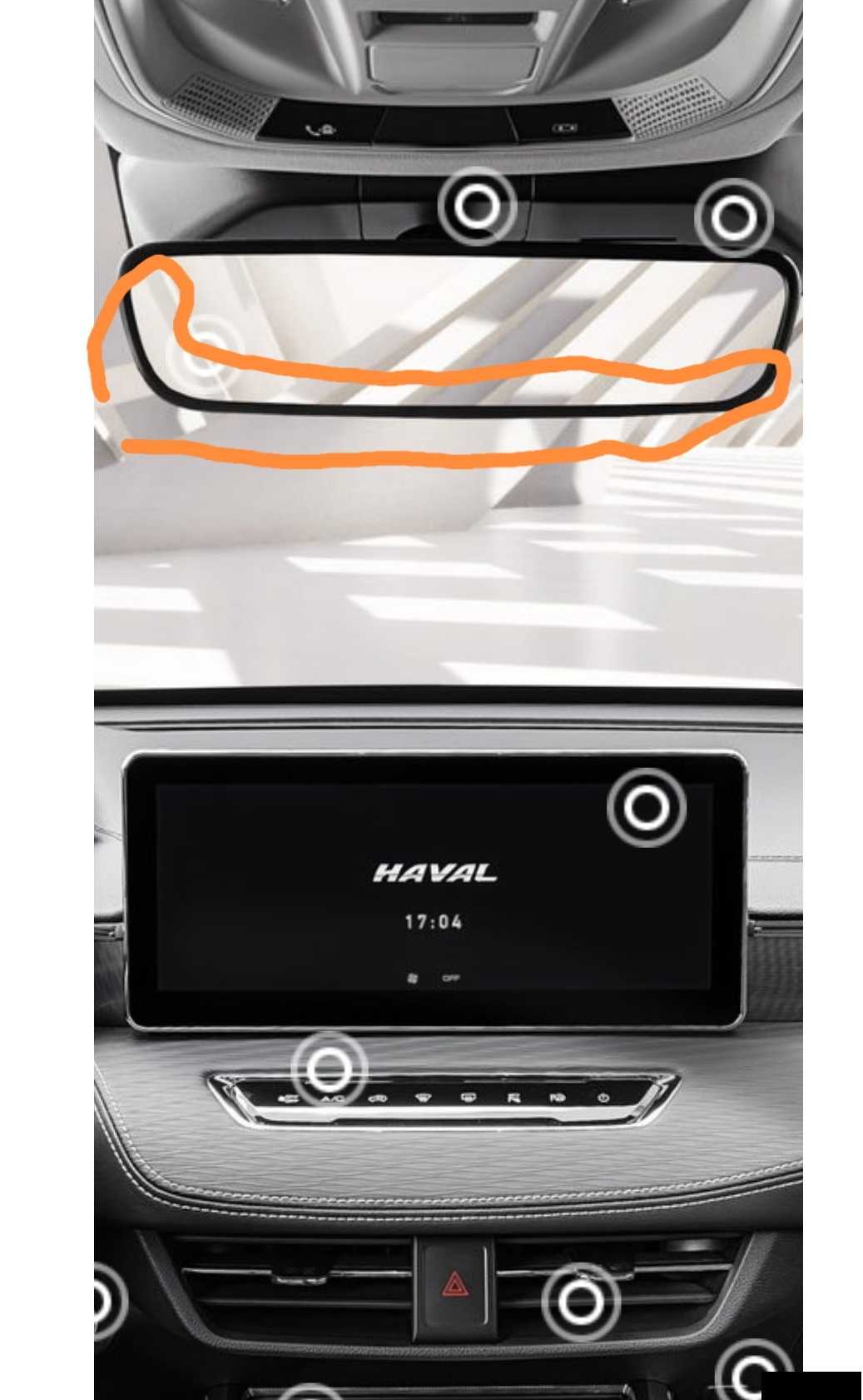 Безрамочное салонное зеркало заднего вида. — Haval Jolion, 1,5 л, 2021 ...