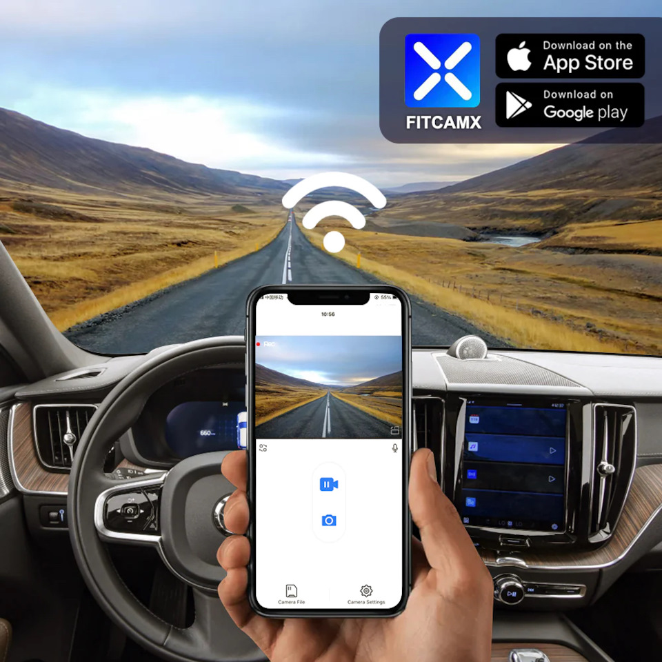 Регистратор FITCAMX 4K с двумя камерами — Volvo XC40, 2 л, 2021 года ...