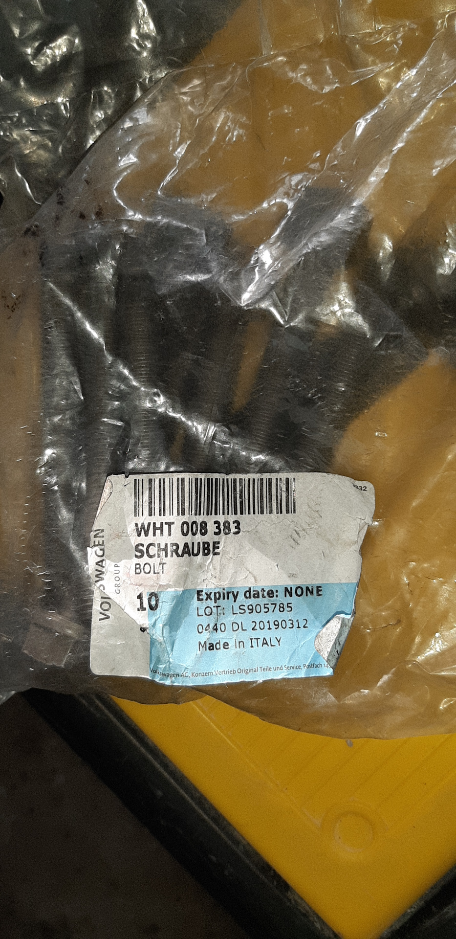 WHT008383 Винт с 6-гр.головкой VAG | Запчасти на DRIVE2