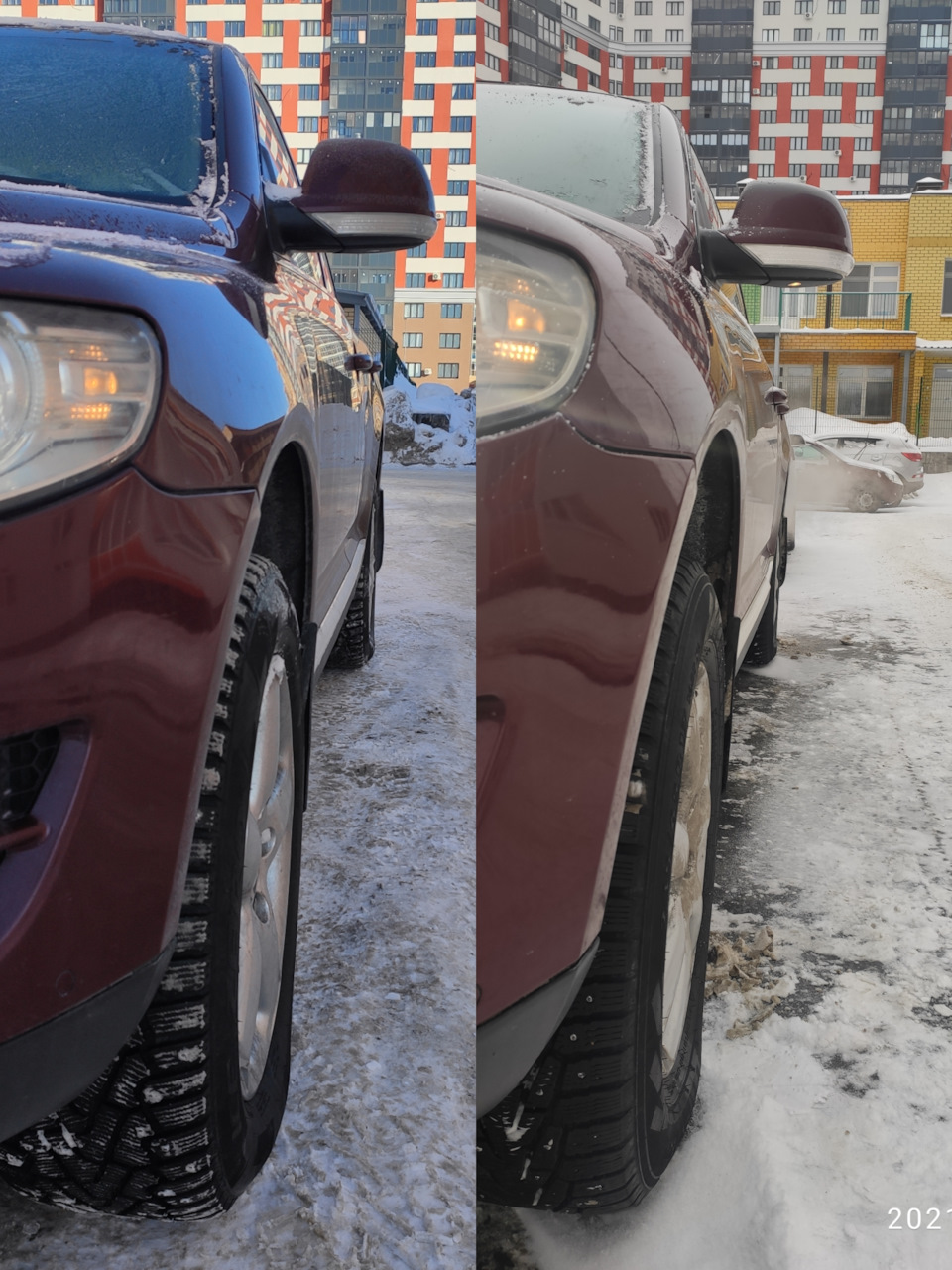 Слева R18, справа R17 — Volkswagen Touareg (1G)