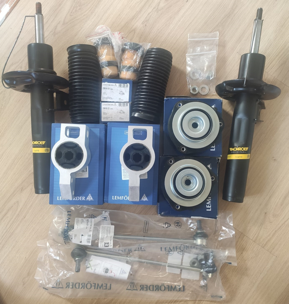 Замена передних амортизаторов и опорных подшипников, стоек ...