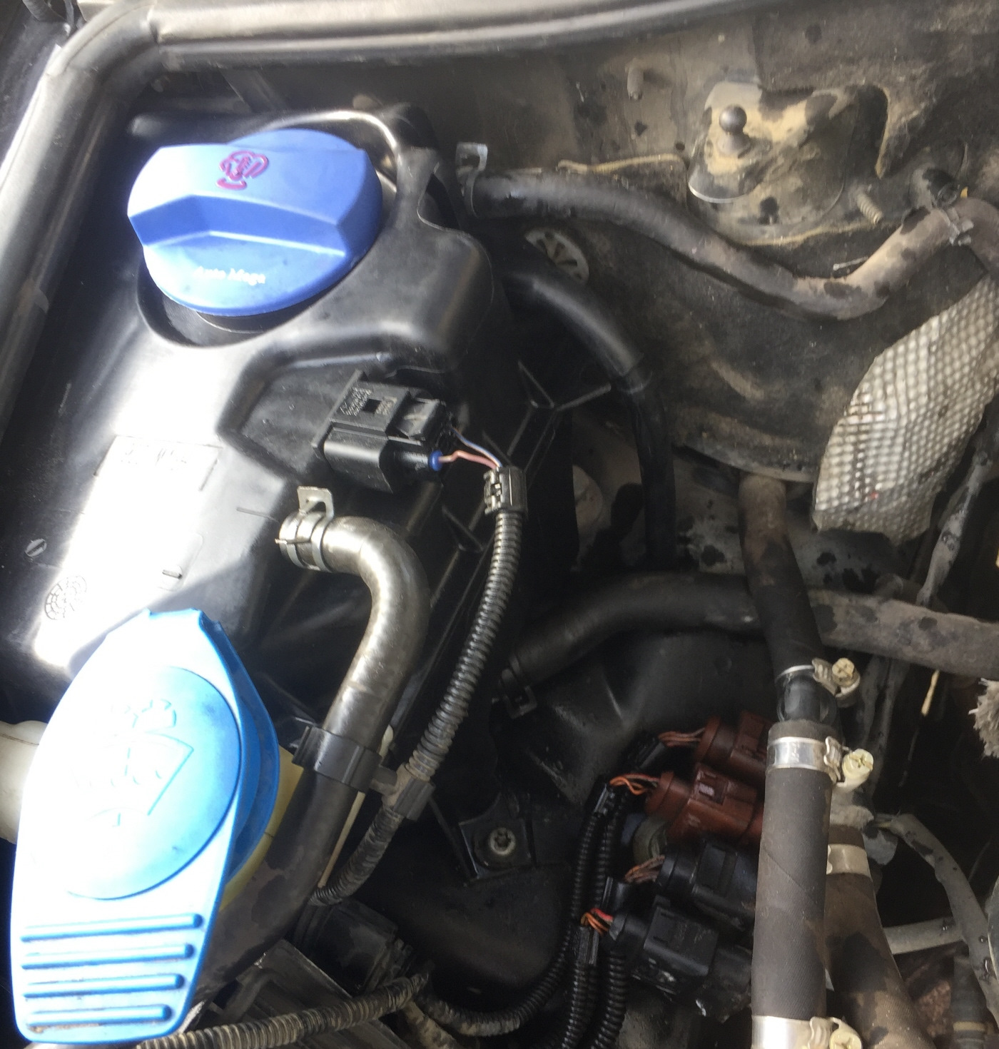 Датчик уровня антифриза. — Volkswagen Touareg (1G), 3,2 л, 2003 года ...