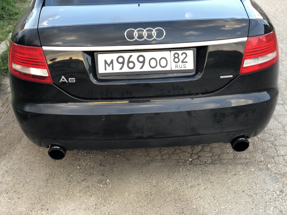 Насадки «акрапович» — Audi A6 (C6), 3 л, 2008 года | тюнинг | DRIVE2