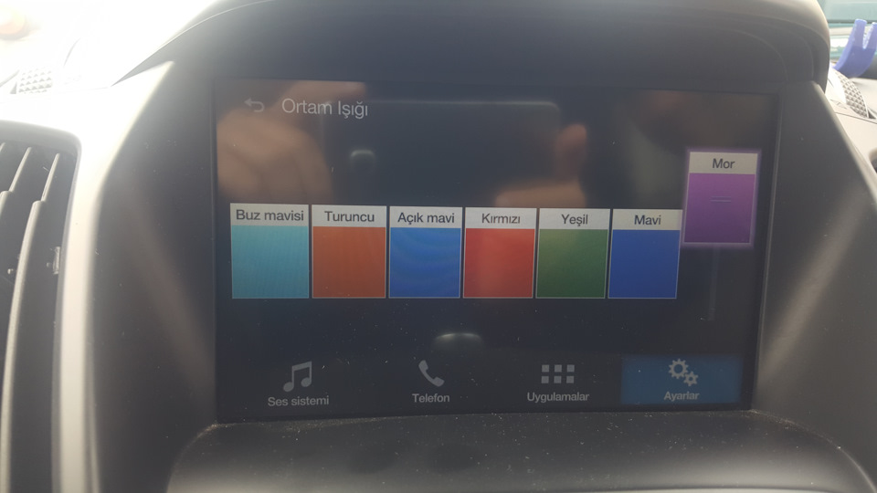 Multicolored LED ambient lighting 2 (Finish) — Ford Kuga (2G), 1,5 л