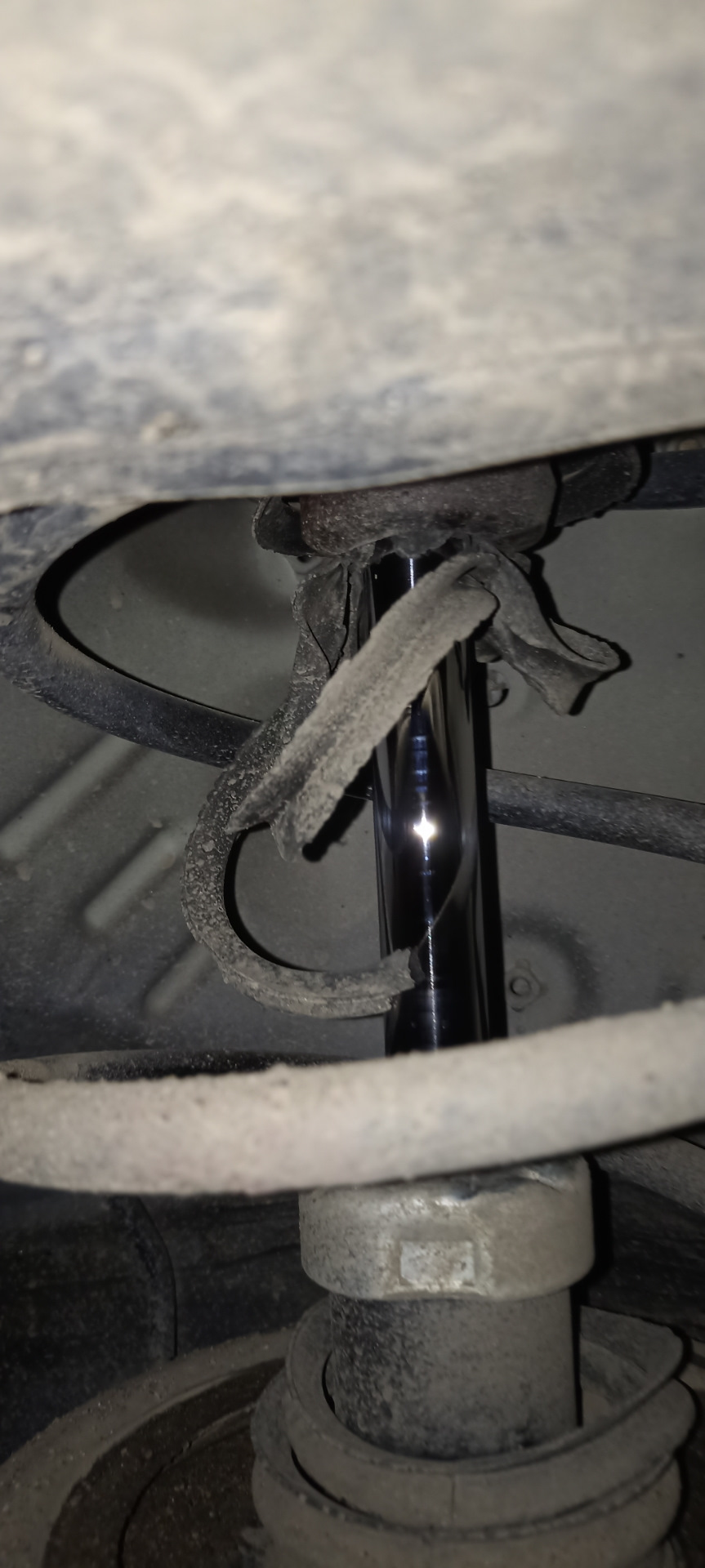 Пыльники стоек перед. — Toyota Corolla Fielder (E140), 1,5 л, 2010 года ...