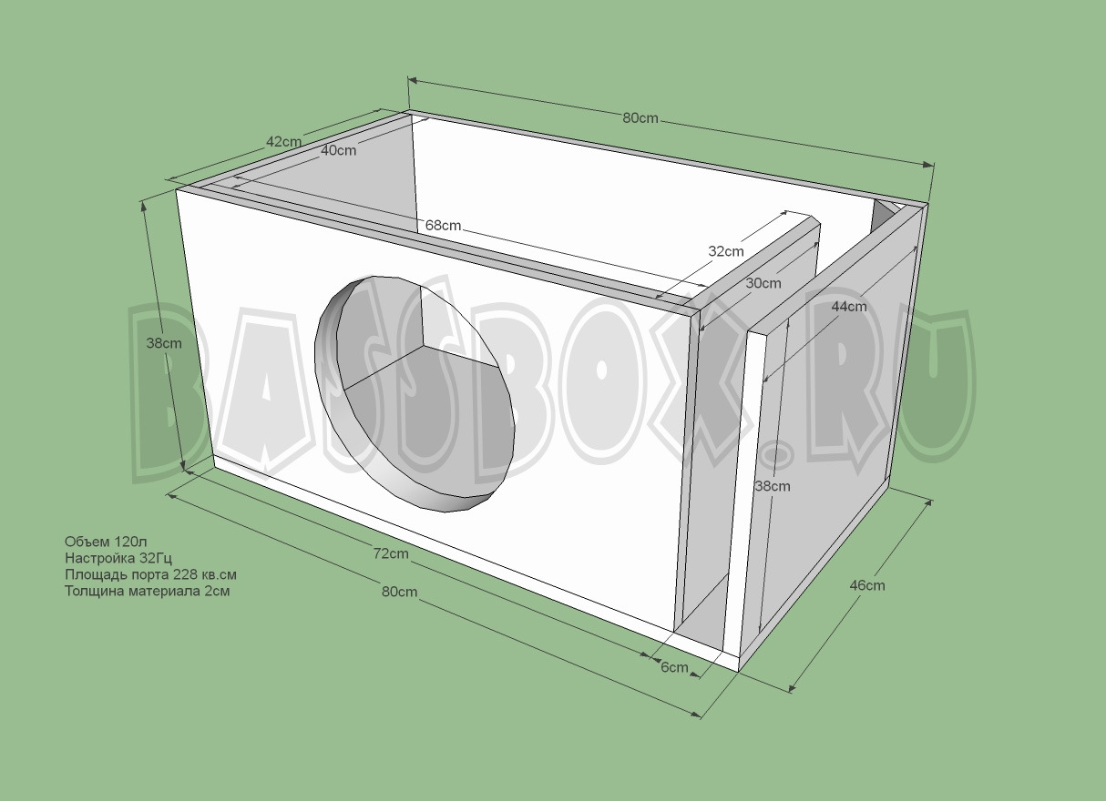 Короб под 15 сабвуфер на щели