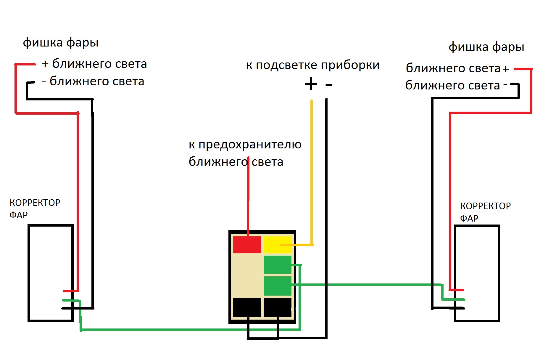 Схема фар ваз 2106