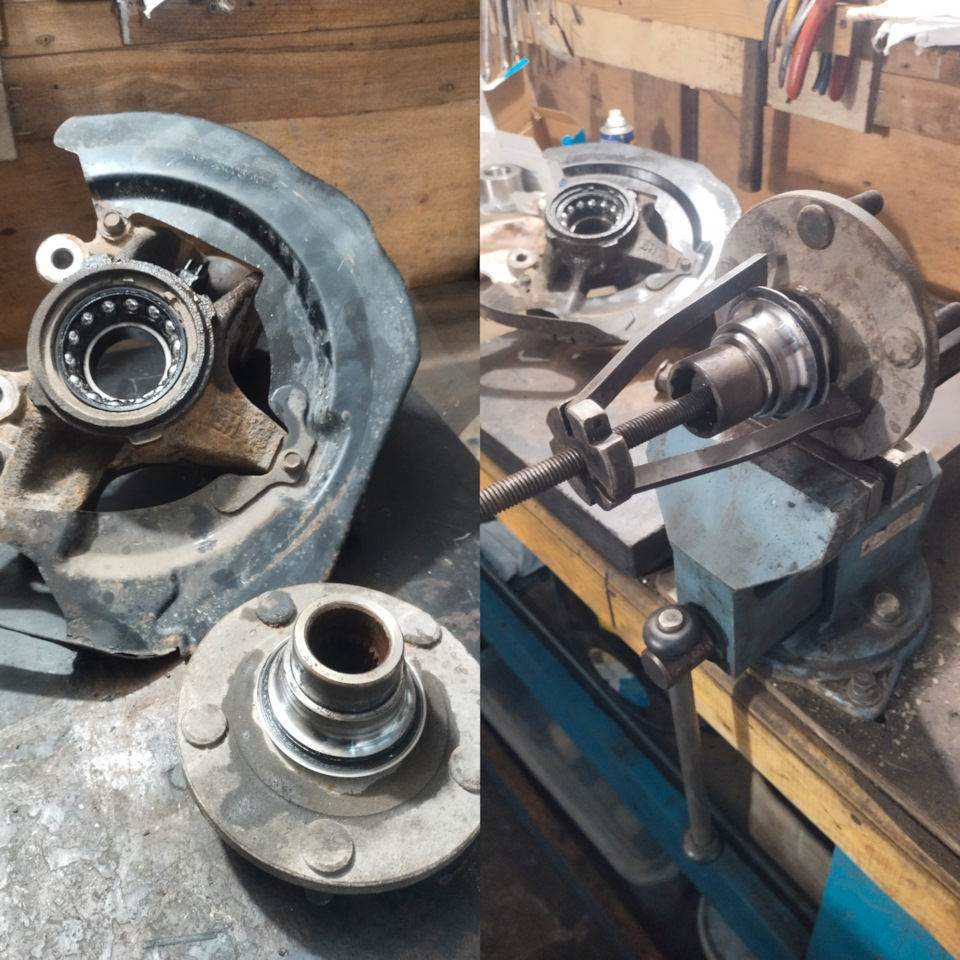 Выбил ступицу и снял обойму которая чаще всего остается на ней. — Mazda 3 (1G) BK