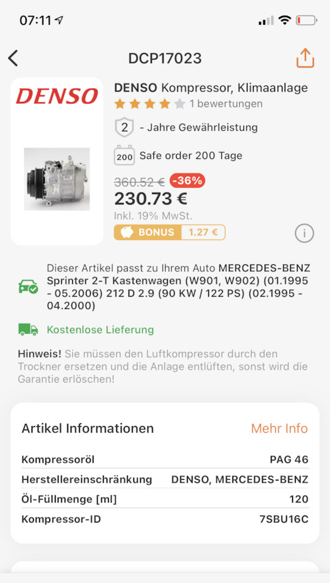 DCP17023 Компрессор кондиционера DENSO | Запчасти на DRIVE2