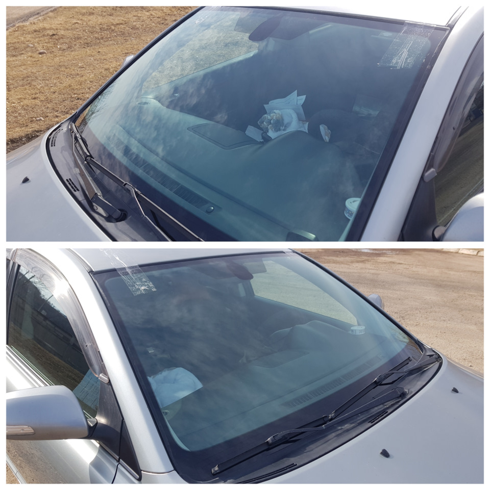 Замена ветрового (лобового) стекла. — Toyota Avensis II, 1,8 л, 2008 ...