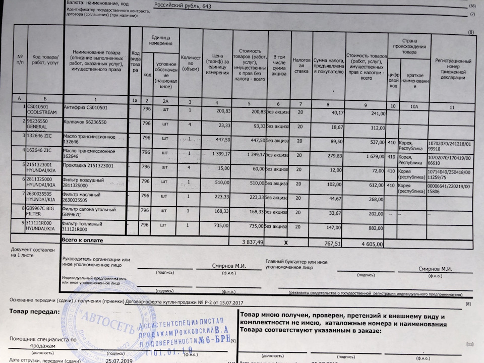 Расходники в автодоке — Hyundai ix35. Запчасти на фото: CS010501, 132646, 162646, GB9967C, 311121R000, 281132S000, 2630035505
