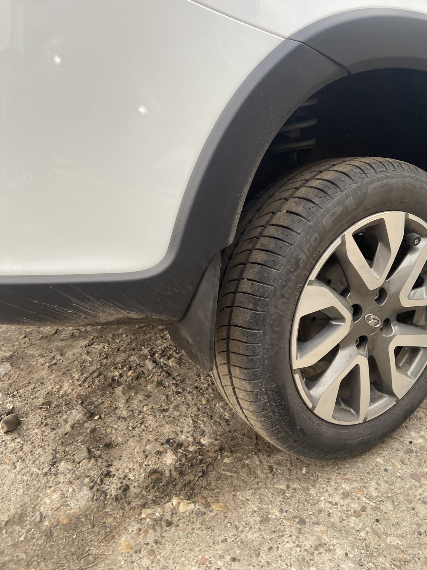 Задние увеличенные брызговики — Lada Гранта Cross, 1,6 л, 2023 года ...
