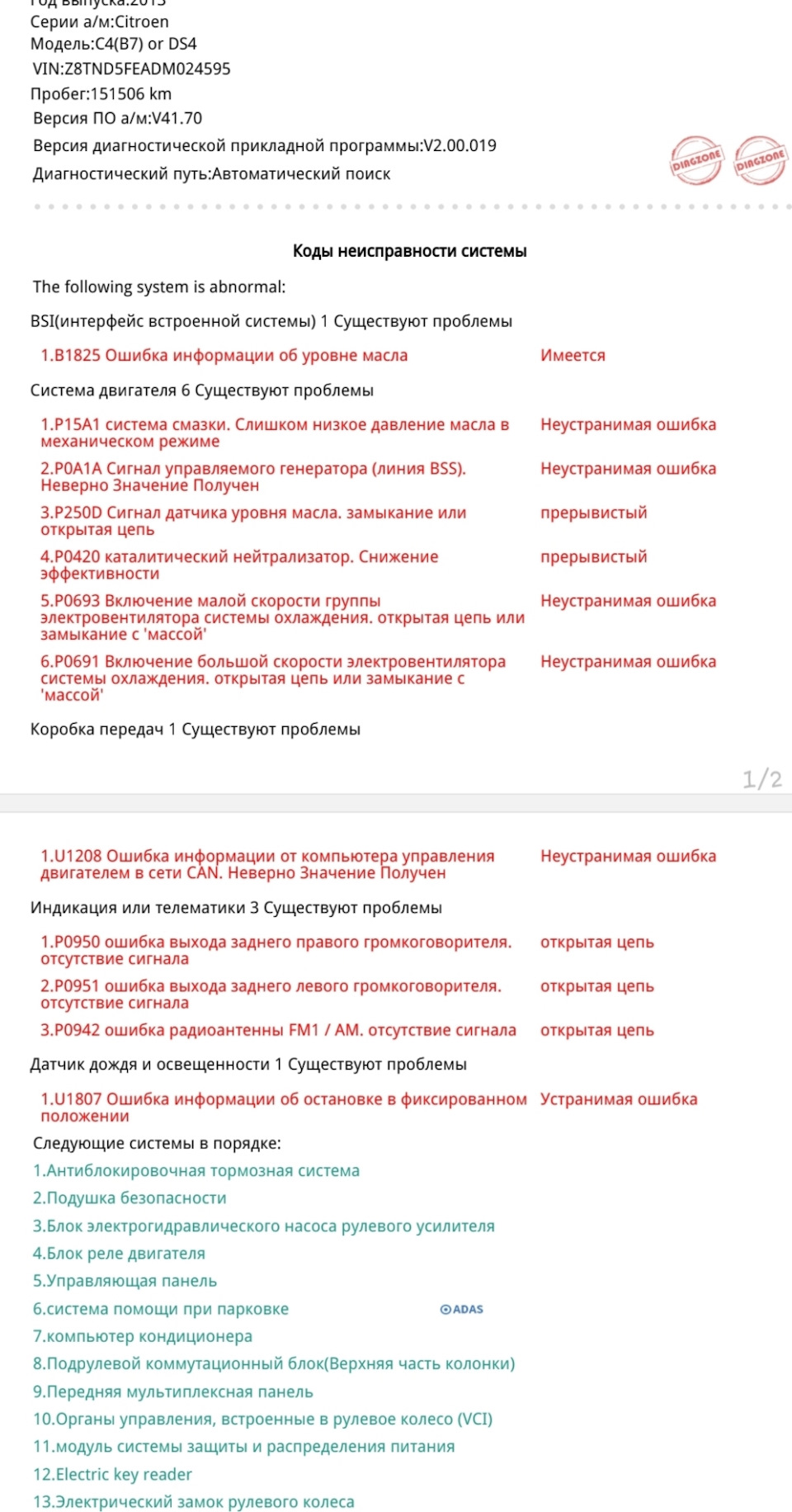 Голова кругом, едем или идём не понятно. — Citroen C4 L, 1,6 л, 2013 года |  поломка | DRIVE2