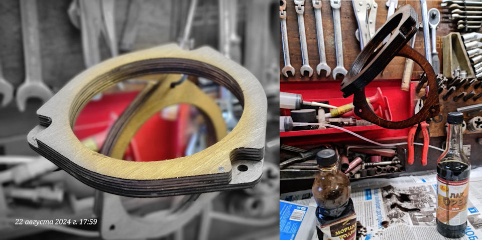 Кольца брал на Озоне, покрывал олифой 3 слоя, затем лаком 3 слоя, чтобы не разбухали. — Lada Vesta SW Cross (1G)