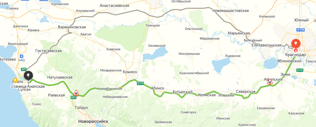 Трасса а 289 краснодар керчь на карте