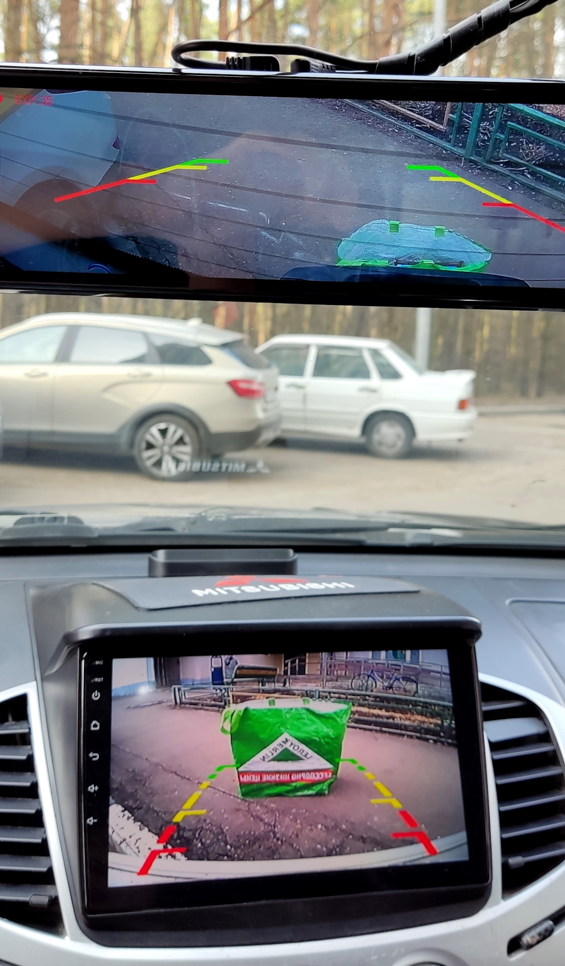 Зеркало заднего вида — регистратор AZDOME PG17 — Mitsubishi L200 (4G ...