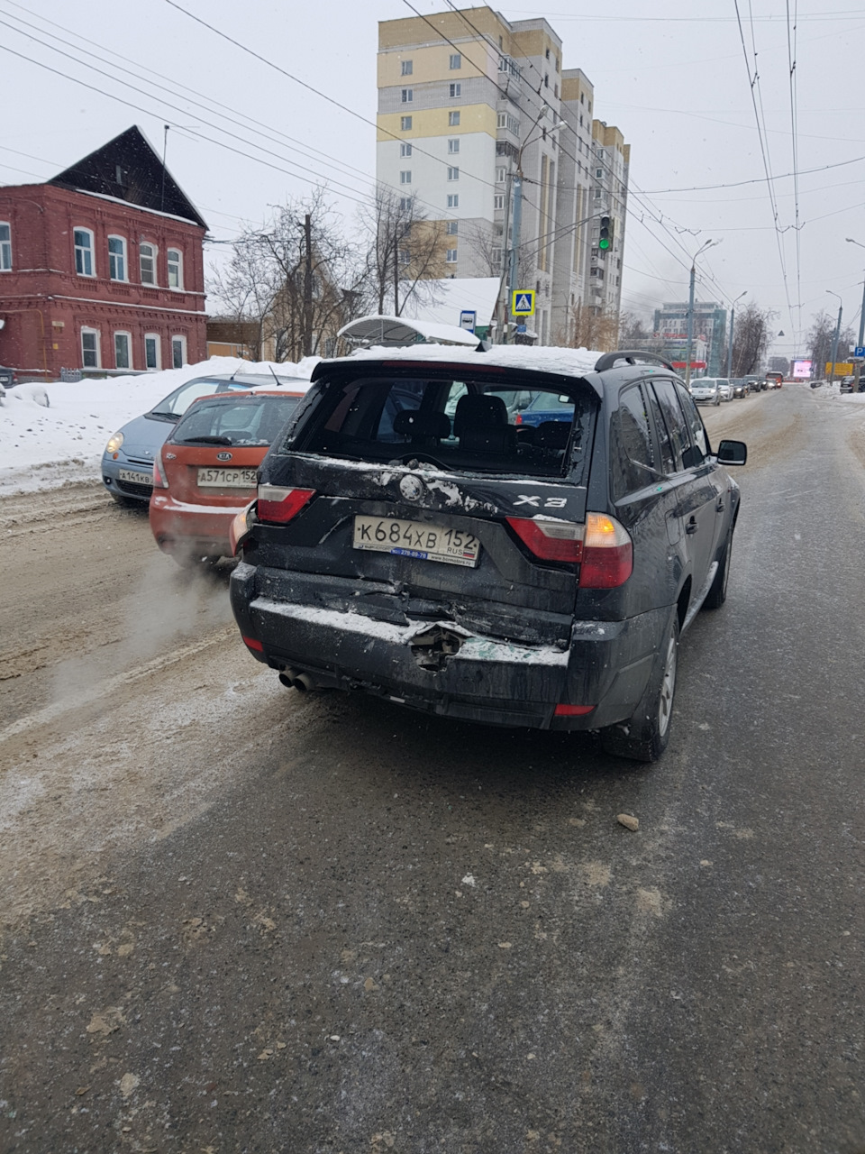 Наша любимая бимка пострадала😥 ДТП — BMW X3 (E83), 2,5 л., 2008 года ...