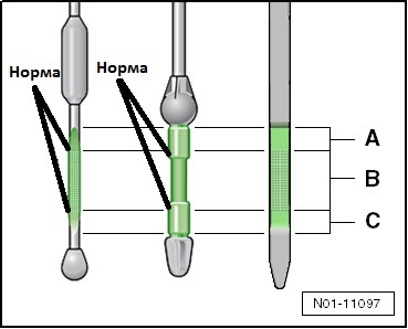 Как определить уровень масла по щупу фольксваген