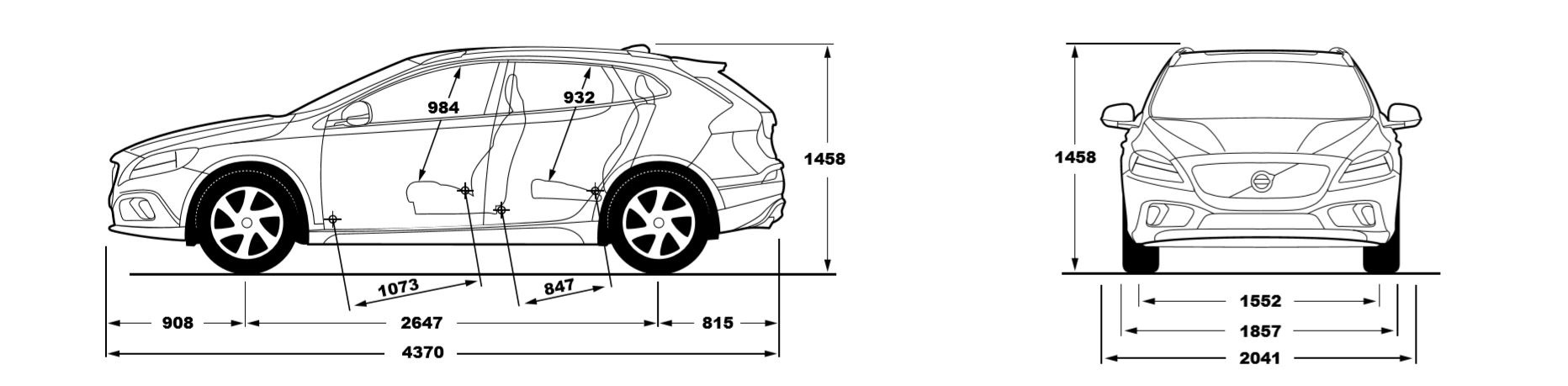 40 ширина 40 длину. Габариты Вольво v40 Cross Country. Volvo v40 Cross Country габариты. Габариты Вольво v40. Volvo v40 Cross Country чертеж.