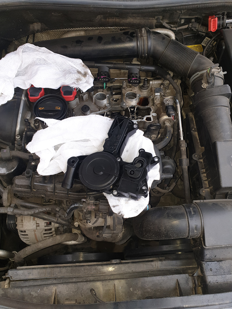 Замена маслопомойки, ТО 120к, замена сетки в бензобаке. — Skoda Octavia ...