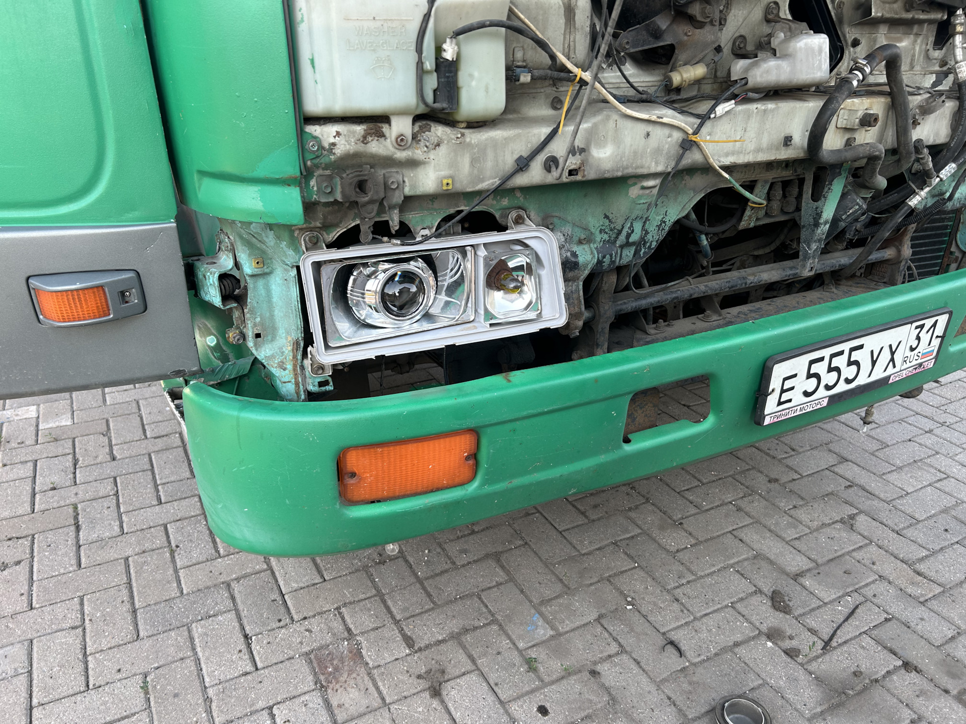 BiLed линзы на хино рейнджер — Hino Ranger с КМУ Unic URA 343, 7 л ...