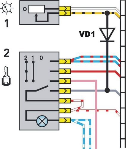 Схема освещения ваз 2110