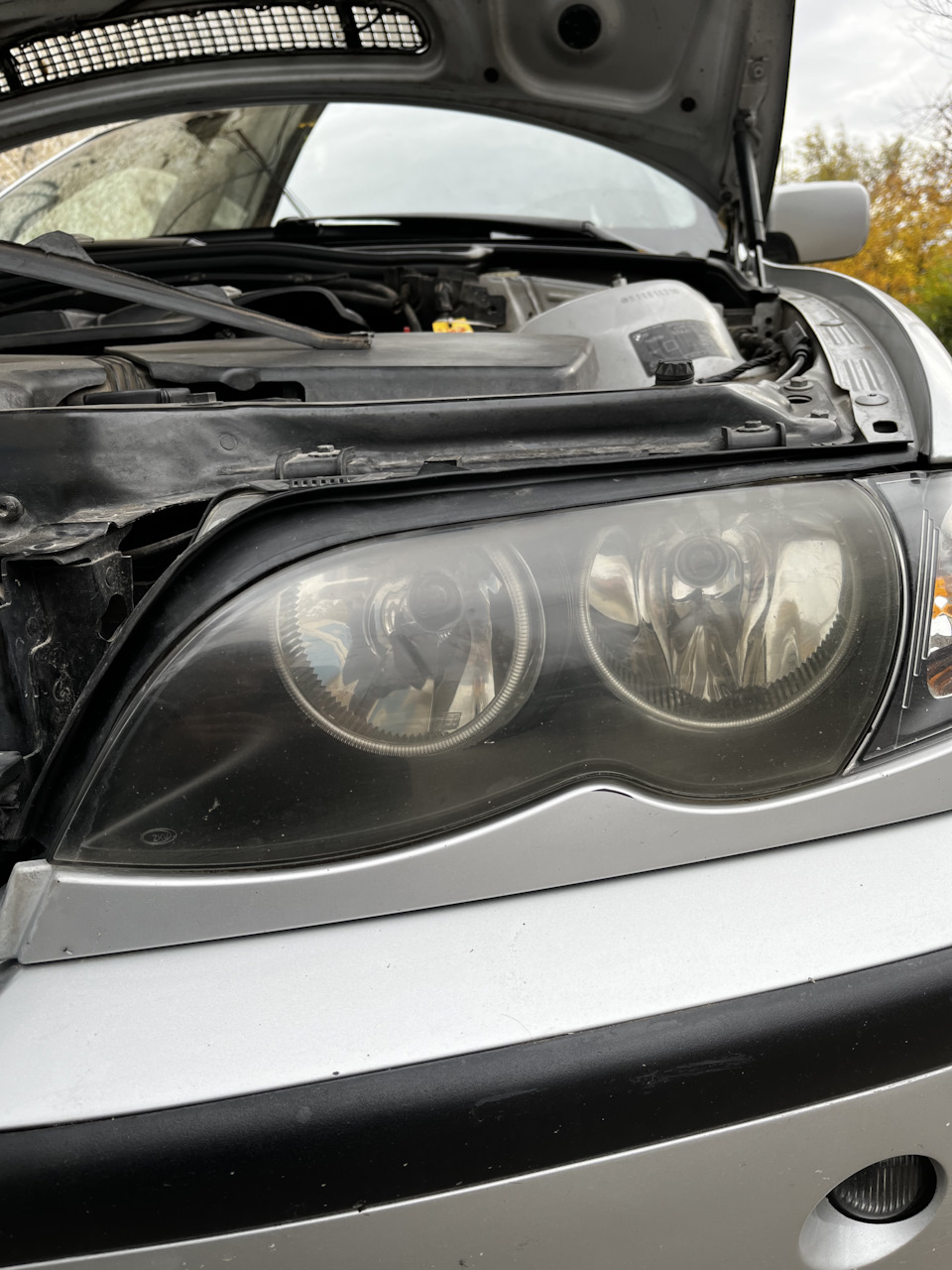 Уплотнители между фарами и капотом — BMW 3 series (E46), 1,8 л., 2002 ...