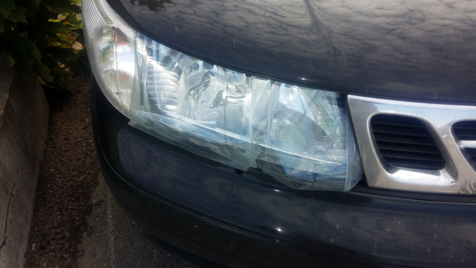 Протез из пластиковой бутылки держался три недели. Уже начинал загибаться вверх на скорости. Но от тотальной грязи внутренности защищал — Saab 9-5 (1G)