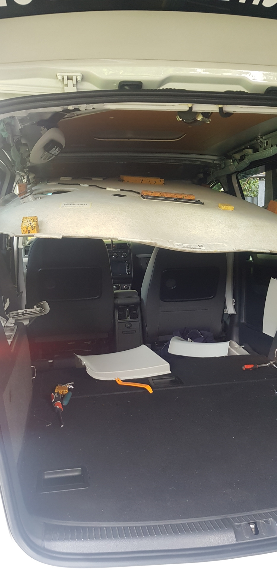 Рейлинги, потолок, ШВИ — Volkswagen Touran (1G), 2 л, 2012 года ...