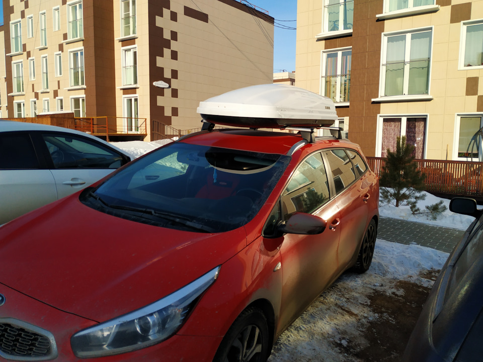 Бокс на крышу к лету — KIA Ceed SW (2G), 1,6 л, 2017 года | аксессуары ...