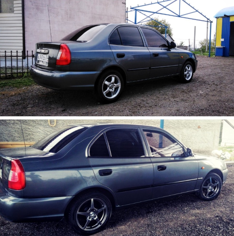 Теперь я на R15 колесах! — Hyundai Accent (2G), 1,5 л, 2004 года | колёсные  диски | DRIVE2