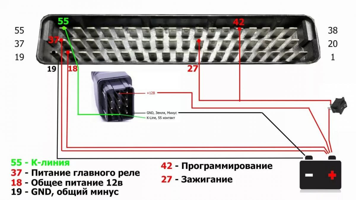 Распиновка микас 7 1 схема подключения