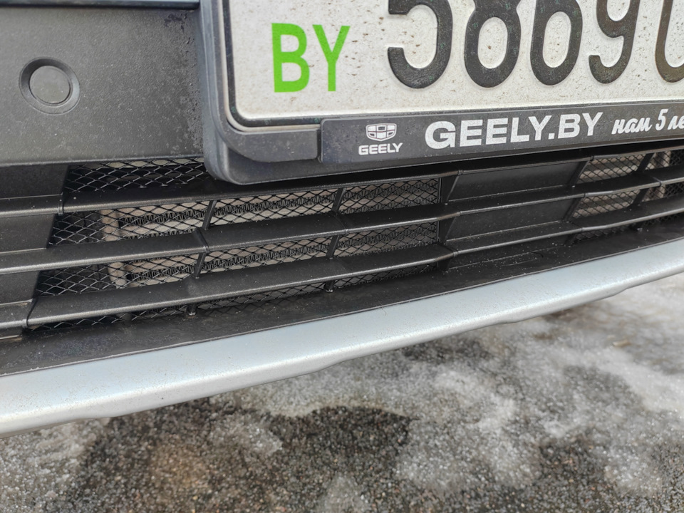 Оклейка пленкой и установка сетки решетки радиатора — Geely Atlas Pro ...