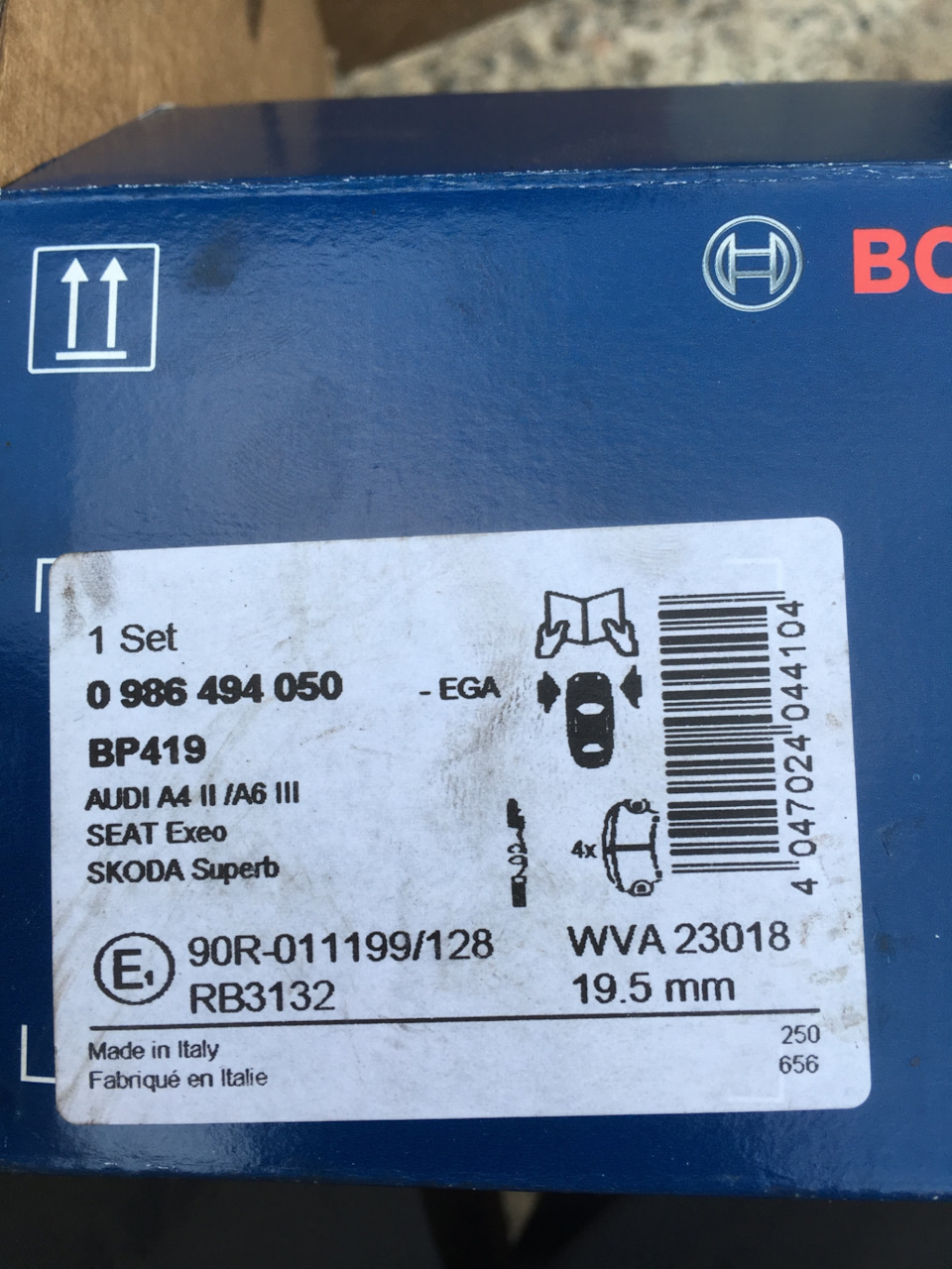 Фото в бортжурнале Audi A4 Avant (B6). Запчасти на фото: 0986494050, BP419