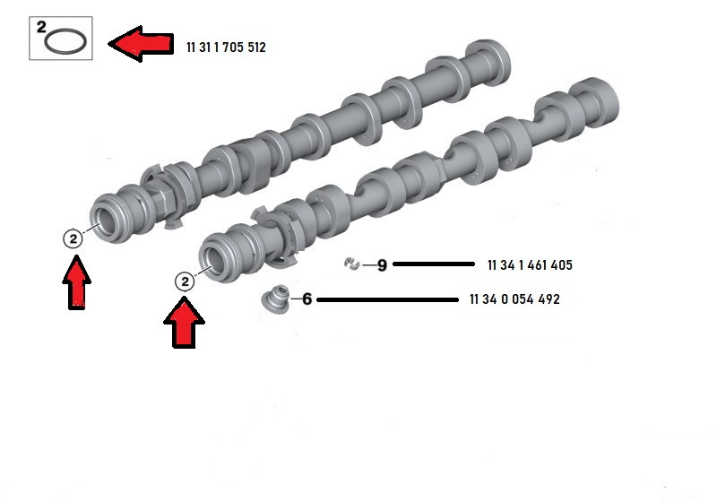 11 31. Сухарь клапана BMW 11341461405. Маслоотраж.колпачки - BMW на схеме расположения.