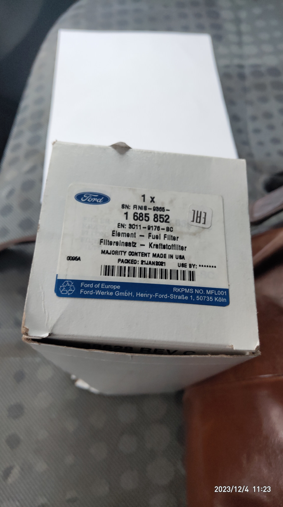 топливный фильтр — Ford Transit (7G). Запчасти на фото: 1685852