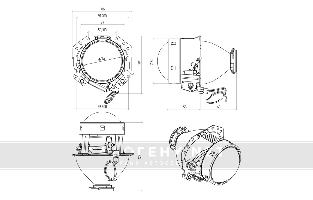 Переходные рамки для линз hella 3r чертежи