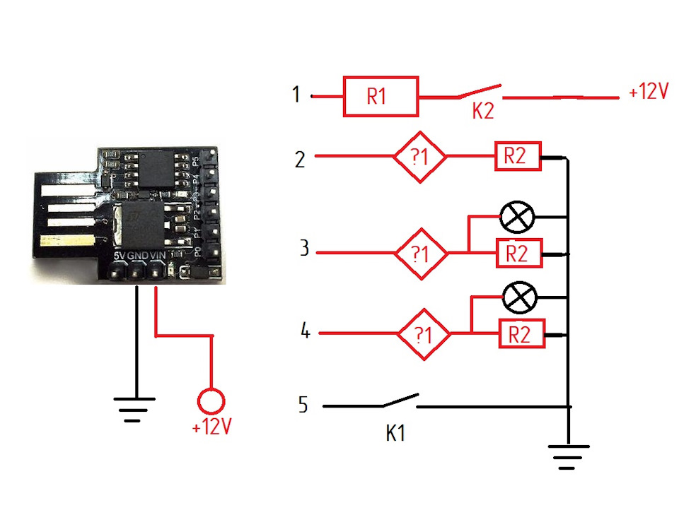 Digispark attiny85 схема