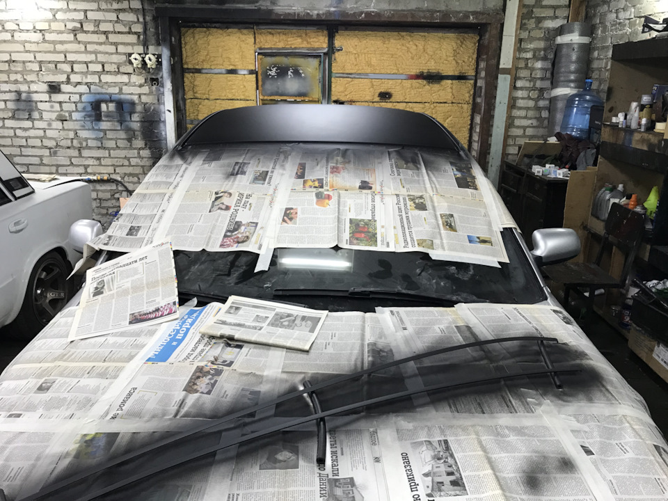 Покрытие крыши в чёрную резину; фары Depo — Audi A6 (C5), 2,4 л, 1999 ...