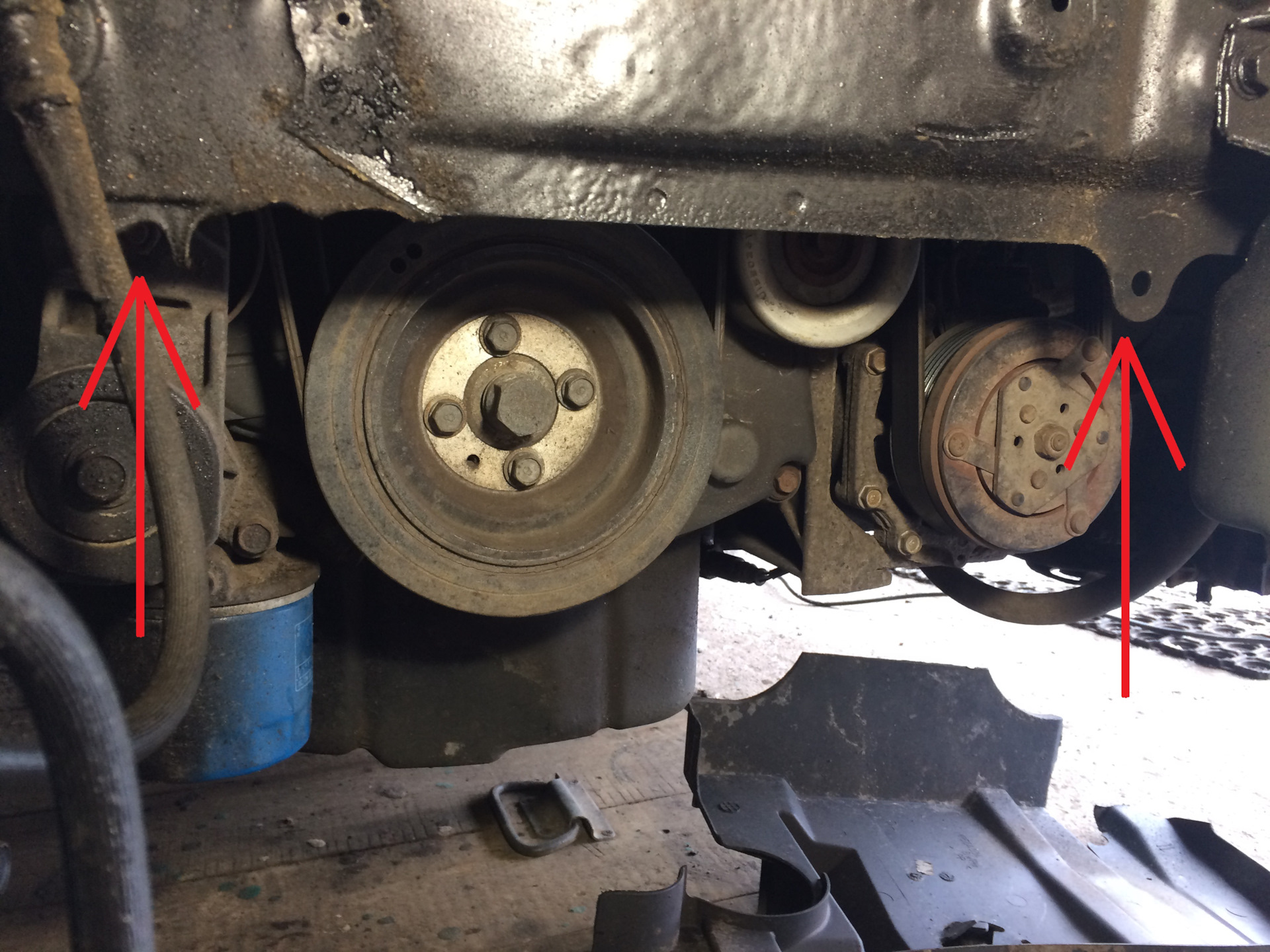 Замена приводного ремня навесного оборудования. — Mitsubishi Galant (9G ...