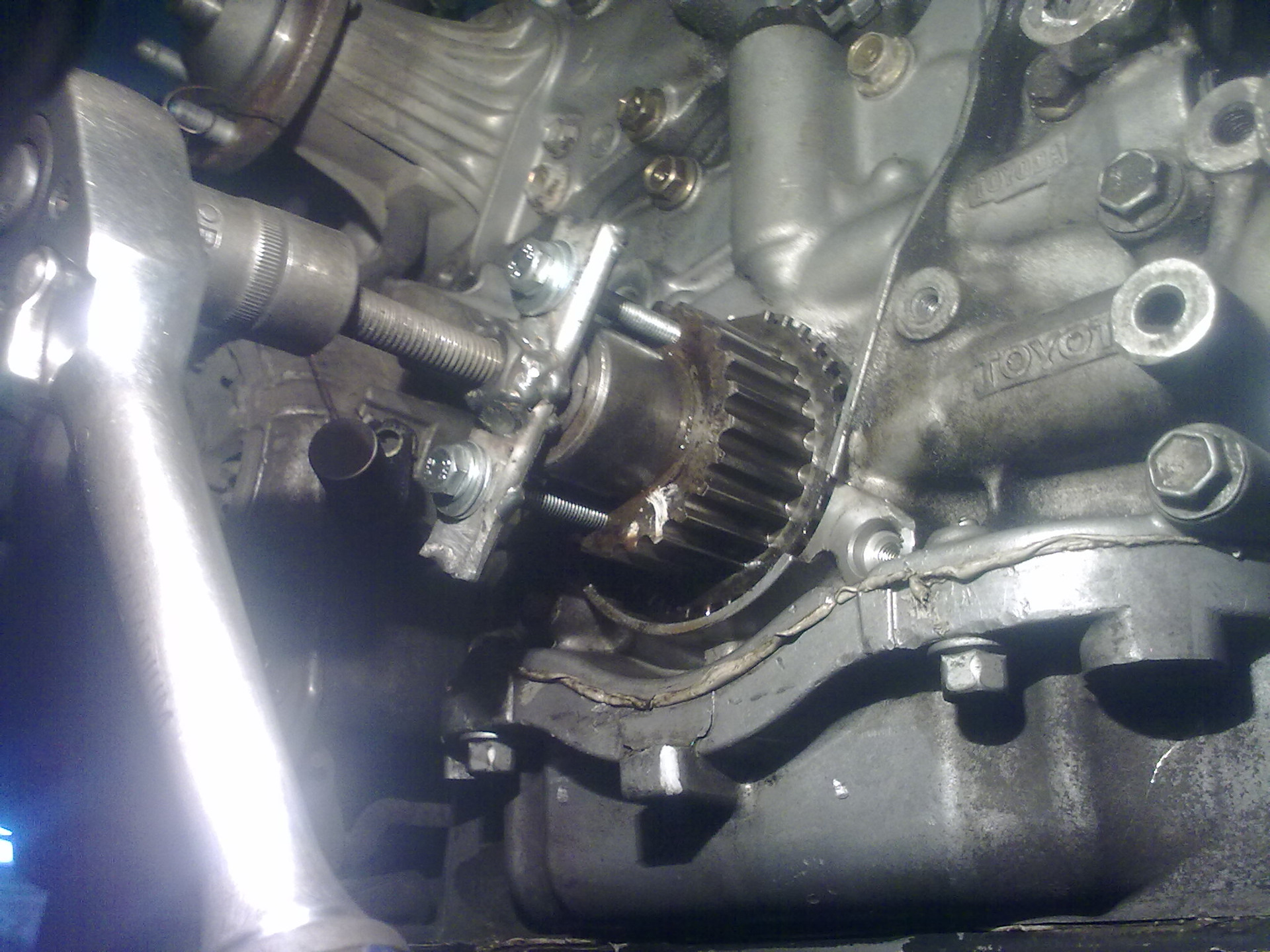 2jz ge как снять масляный насос