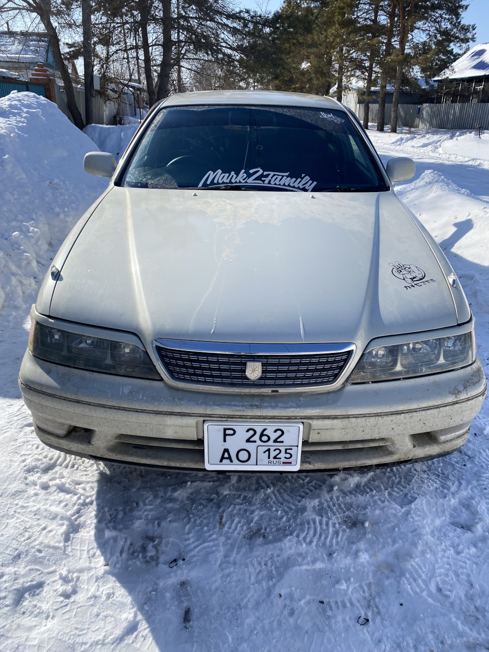 Квадратный номер спереди 🙃 — Toyota Mark II (100), 2,5 л, 1997 года |  другое | DRIVE2