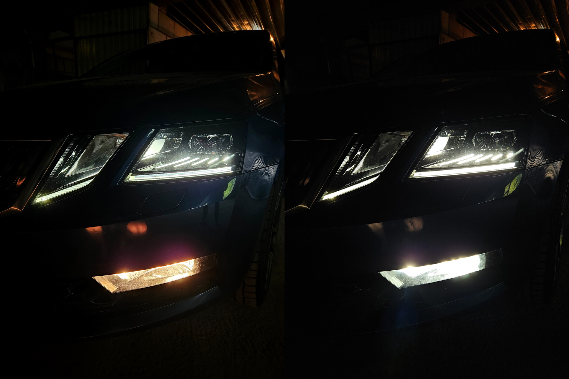 №12. Белые LED лампы в противотуманные фары (ПТФ) — Skoda Octavia A7 ...