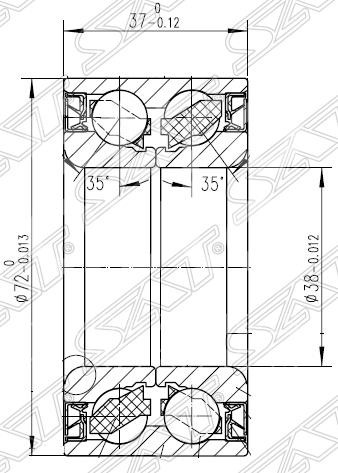 ST517200U000 Подшипник FR ступицы HYUNDAI I20/SOLARIS/KIA RIO 2014- SAT ...