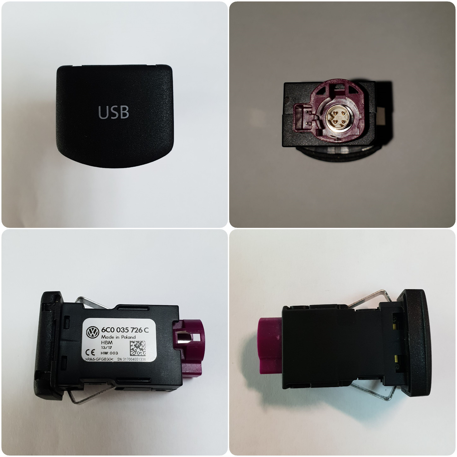 USB-разъём с крышкой вместо заглушек VW Polo (часть 1) VAG 6C0 035 726 C —  Volkswagen Polo Sedan, 1,6 л, 2015 года | стайлинг | DRIVE2