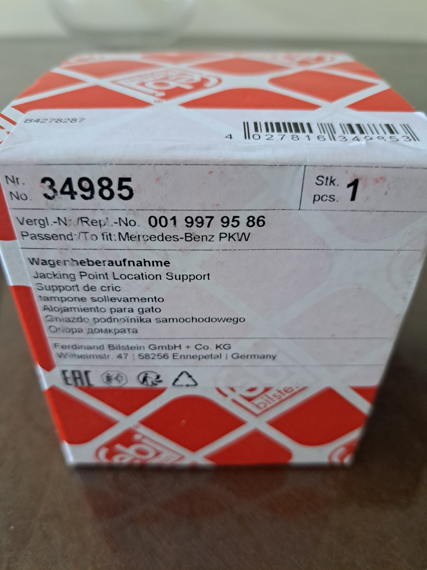 Опора домкрата Febi 34985 W202 — Mercedes-Benz C-Class (W202), 1,8 л ...