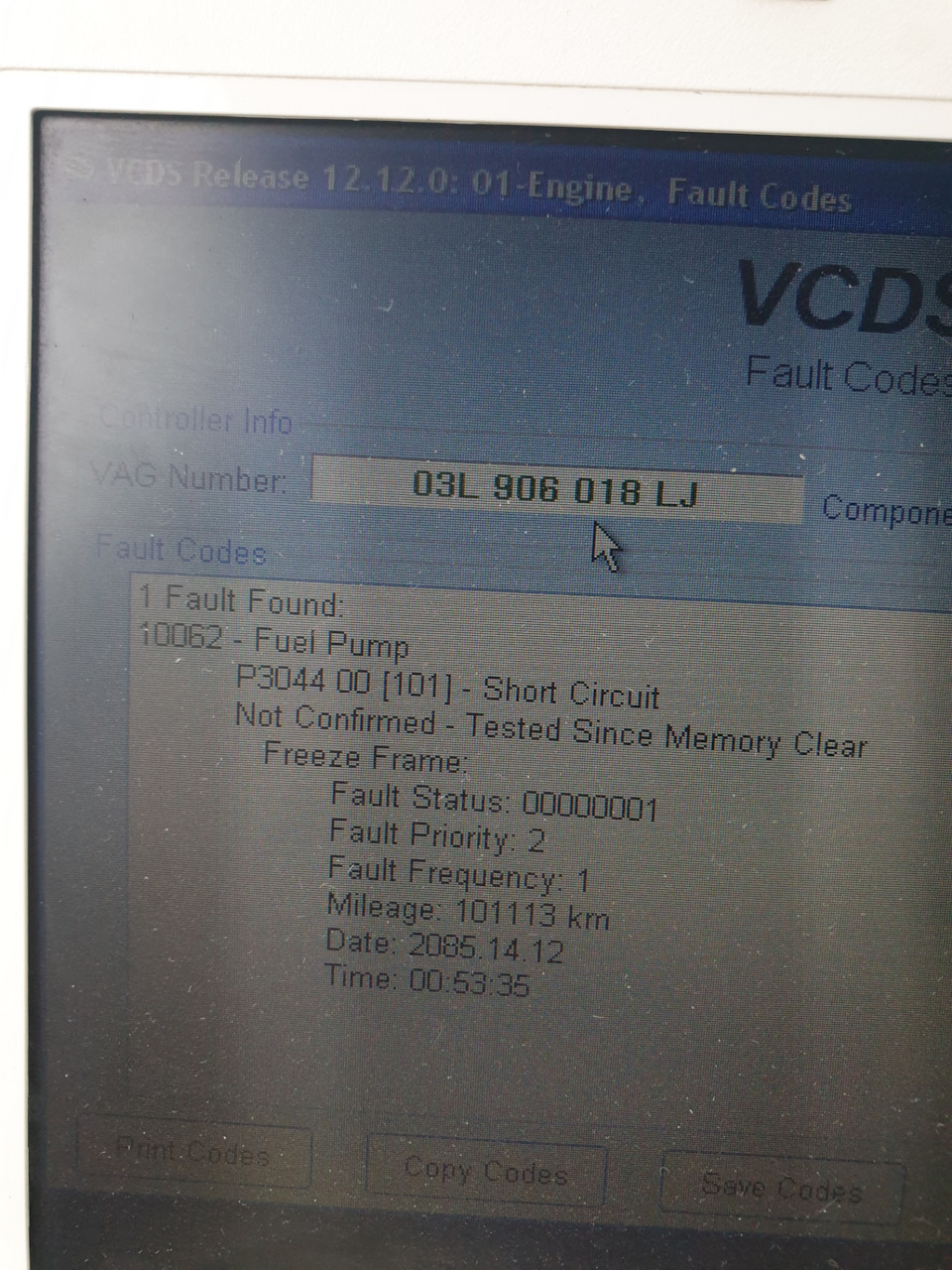 Запчасти на фото: 03L906018LJ. Фото в бортжурнале Volkswagen Tiguan (1G)