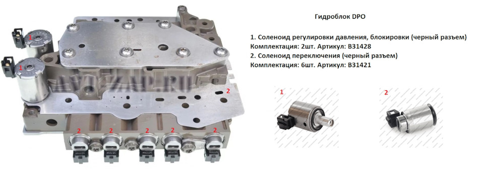 Соленоиды для АКПП PDO(DP0, QR416AHA, PD2, AL4, AT8, AL8 ...